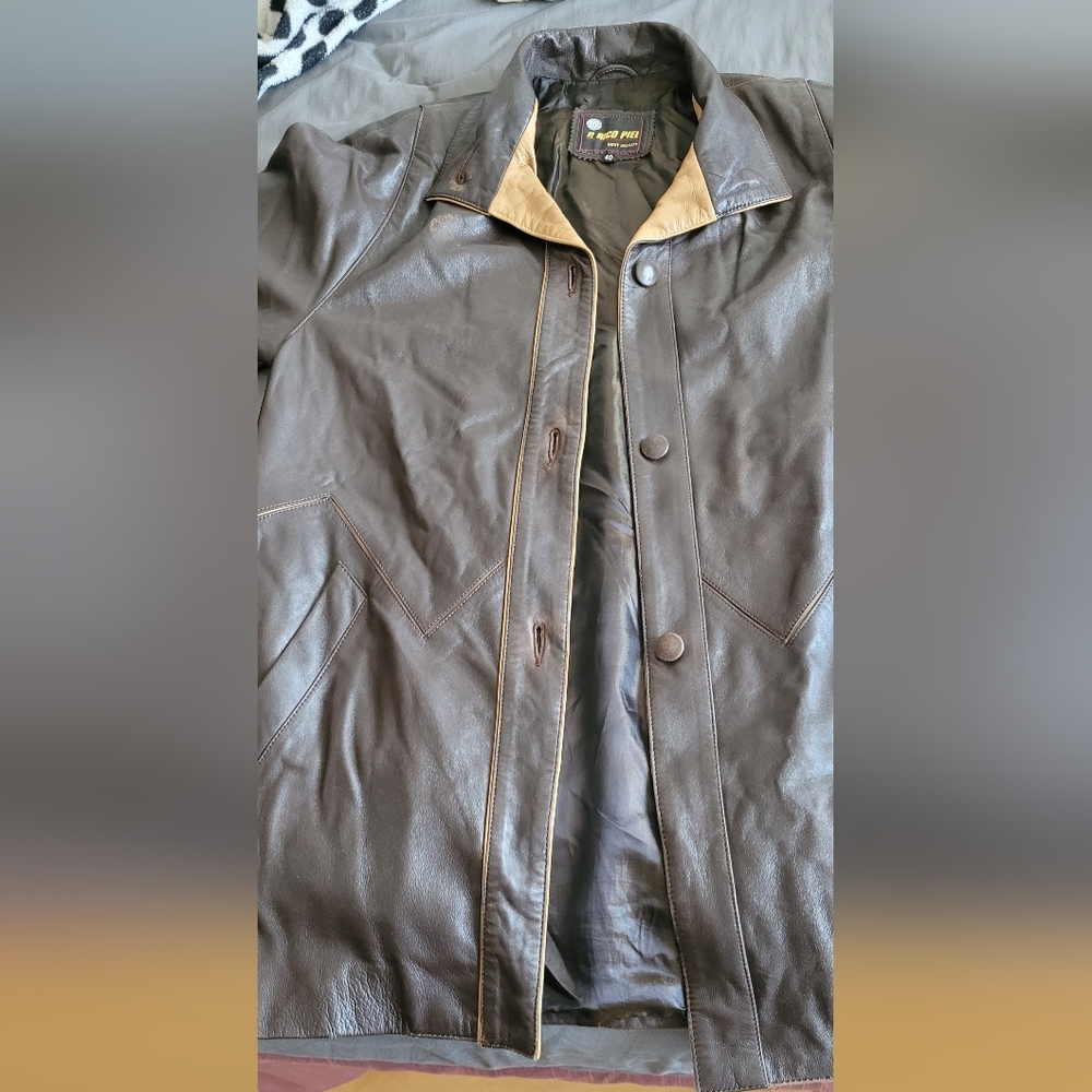 Brown And Tan Leather Jacket